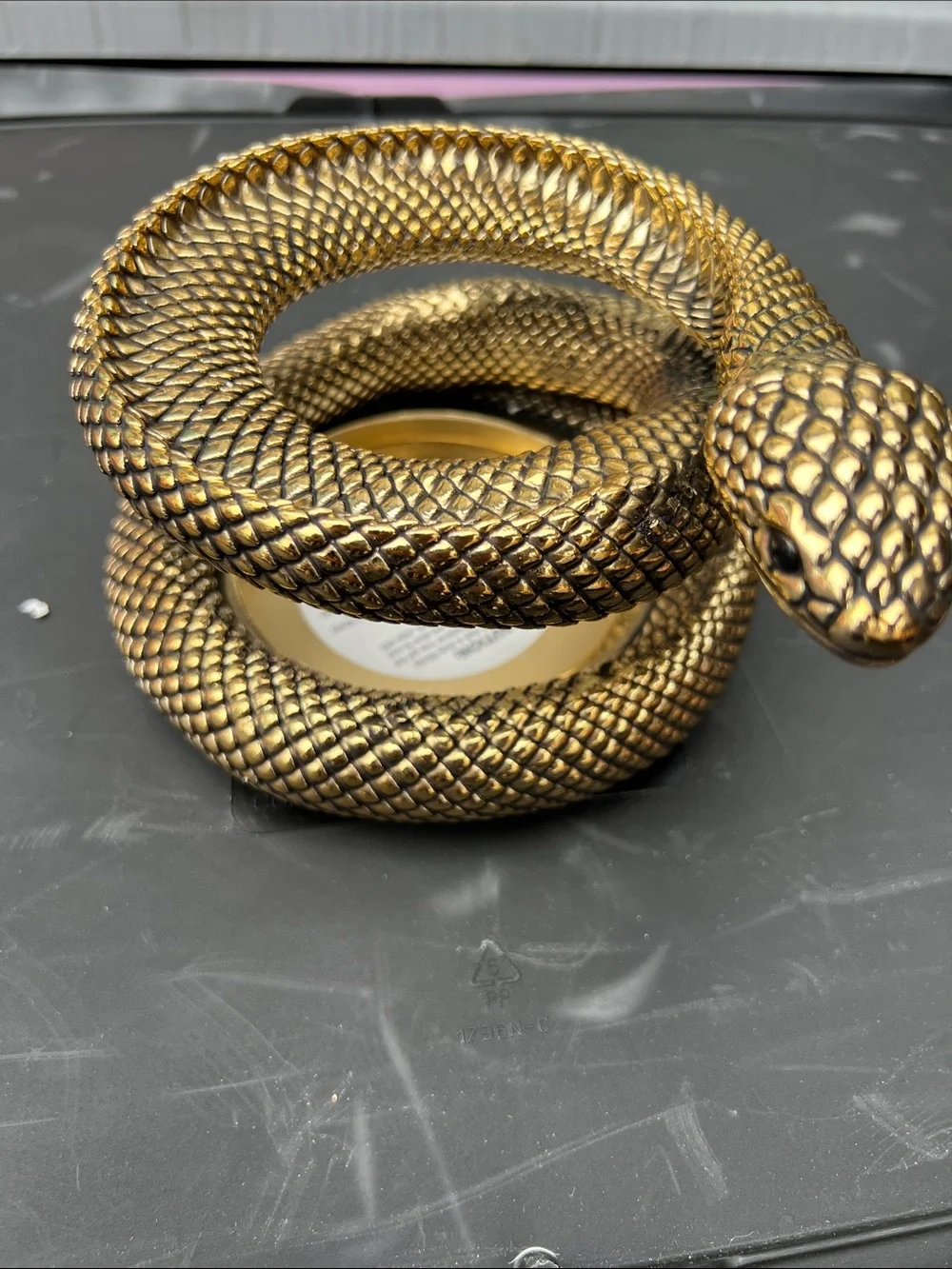 Bath and Bodyworks Decorative Gold Snake reptile candle holder